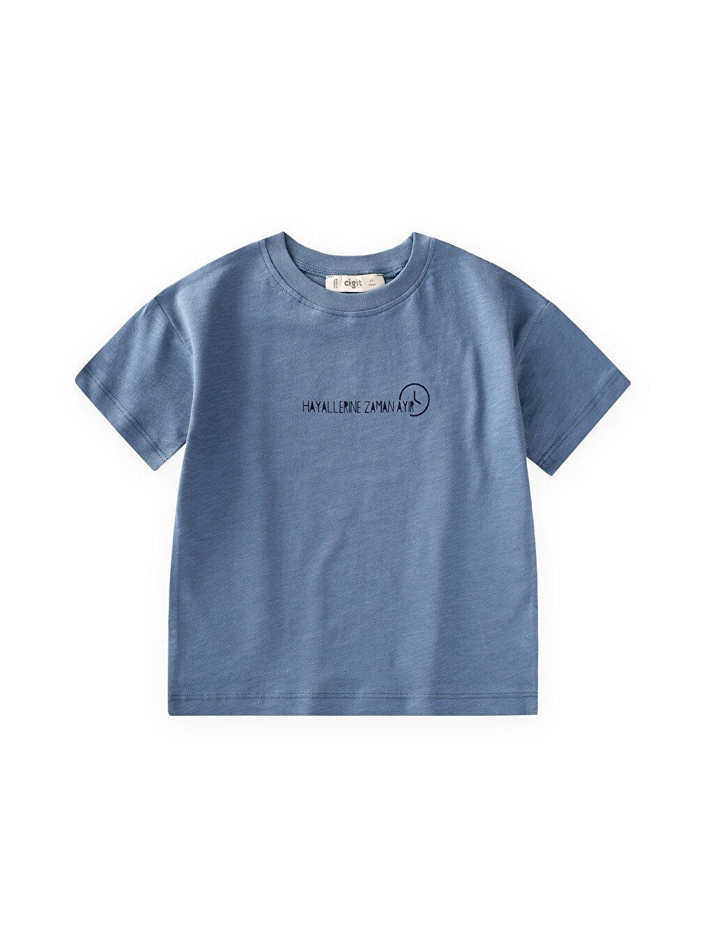 Slogan Baskılı T-shirt 2-10 Yaş İndigo