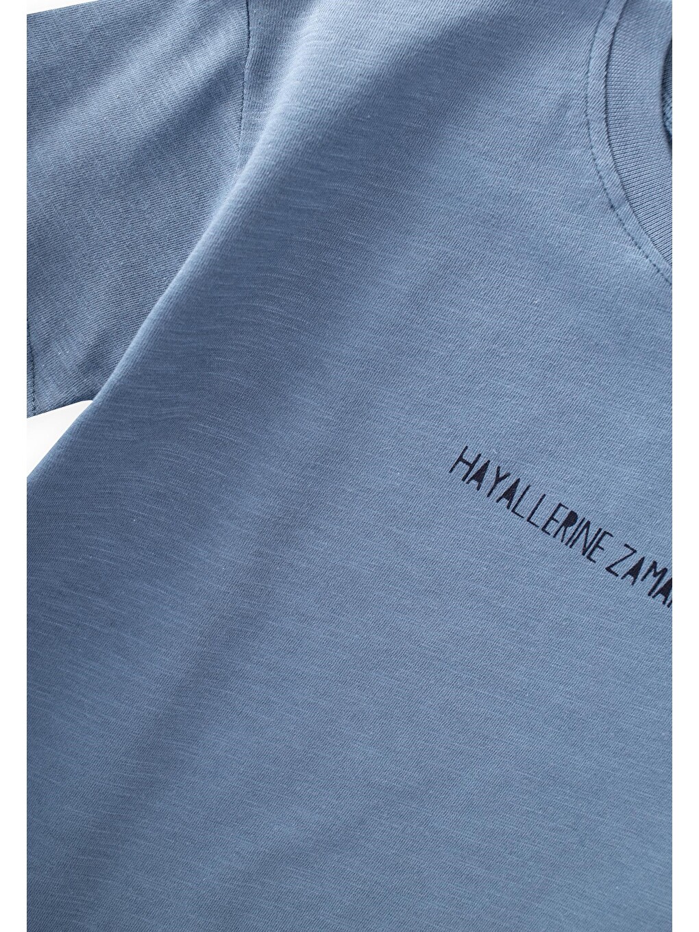 Slogan Baskılı T-shirt 2-10 Yaş İndigo-2