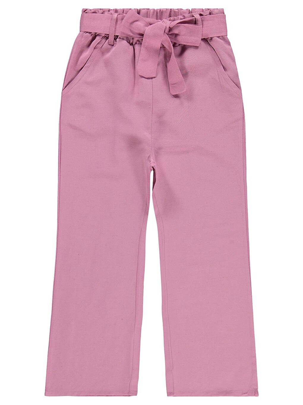 Girls Kuşaklı 6-9 Yaş Pantolon - Pembe