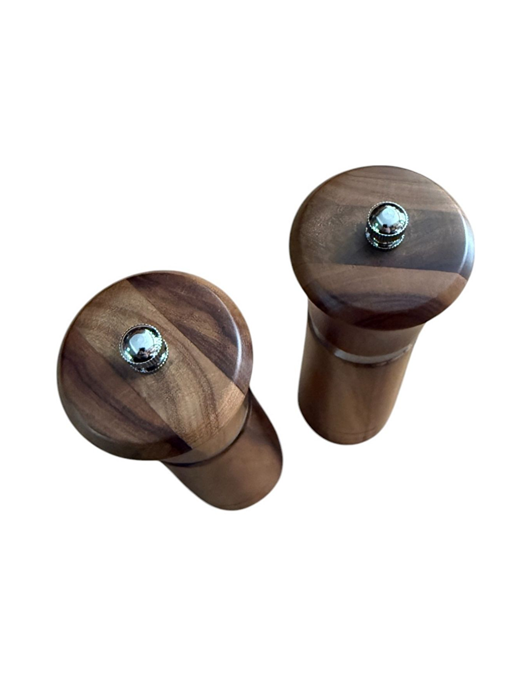 Kahverengi Akasya Komple Ahşap Baharat Öğütücüsü 21 cm 2 Adet-2