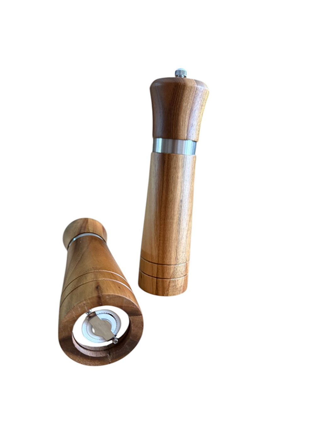 Kahverengi Akasya Komple Ahşap Baharat Öğütücüsü 21 cm 2 Adet-3