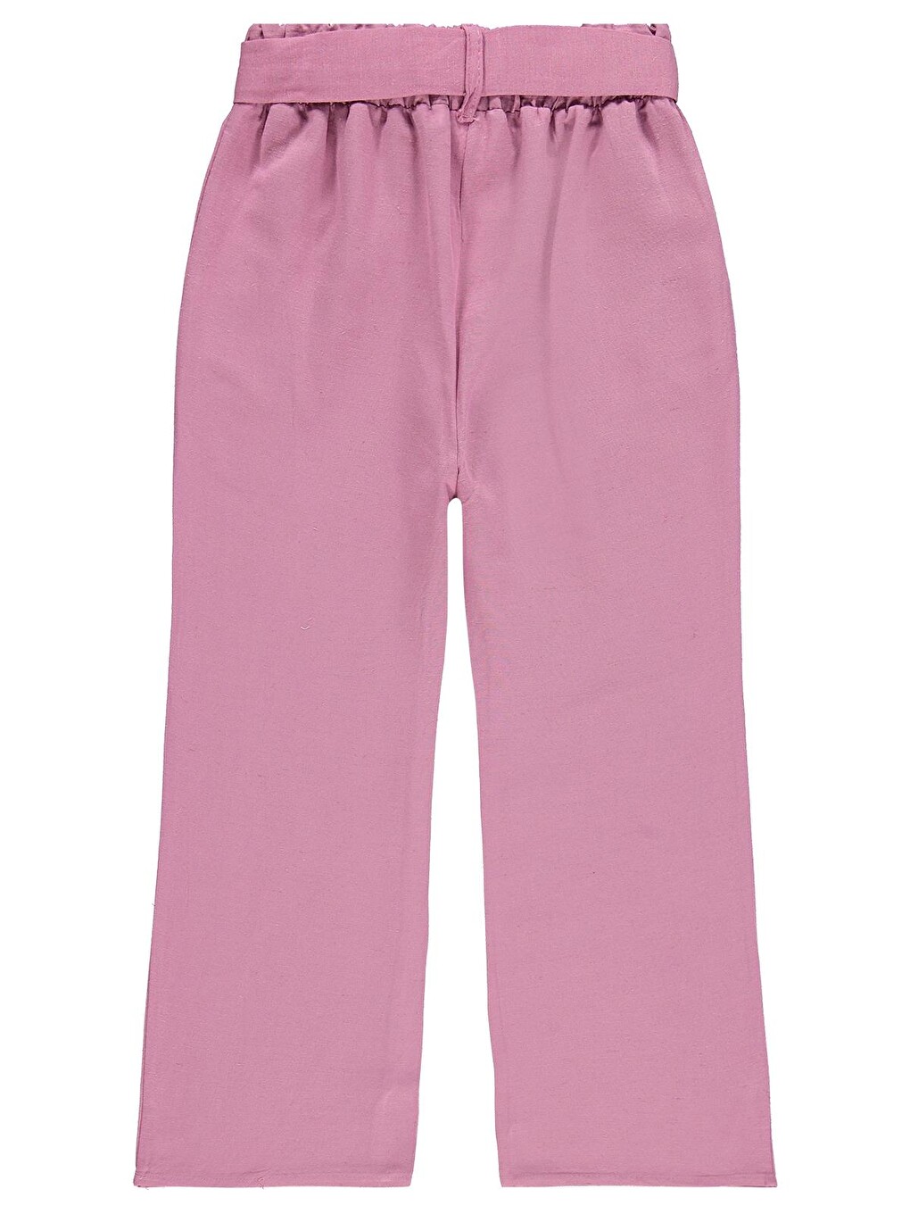 Girls Kuşaklı 6-9 Yaş Pantolon - Pembe-1