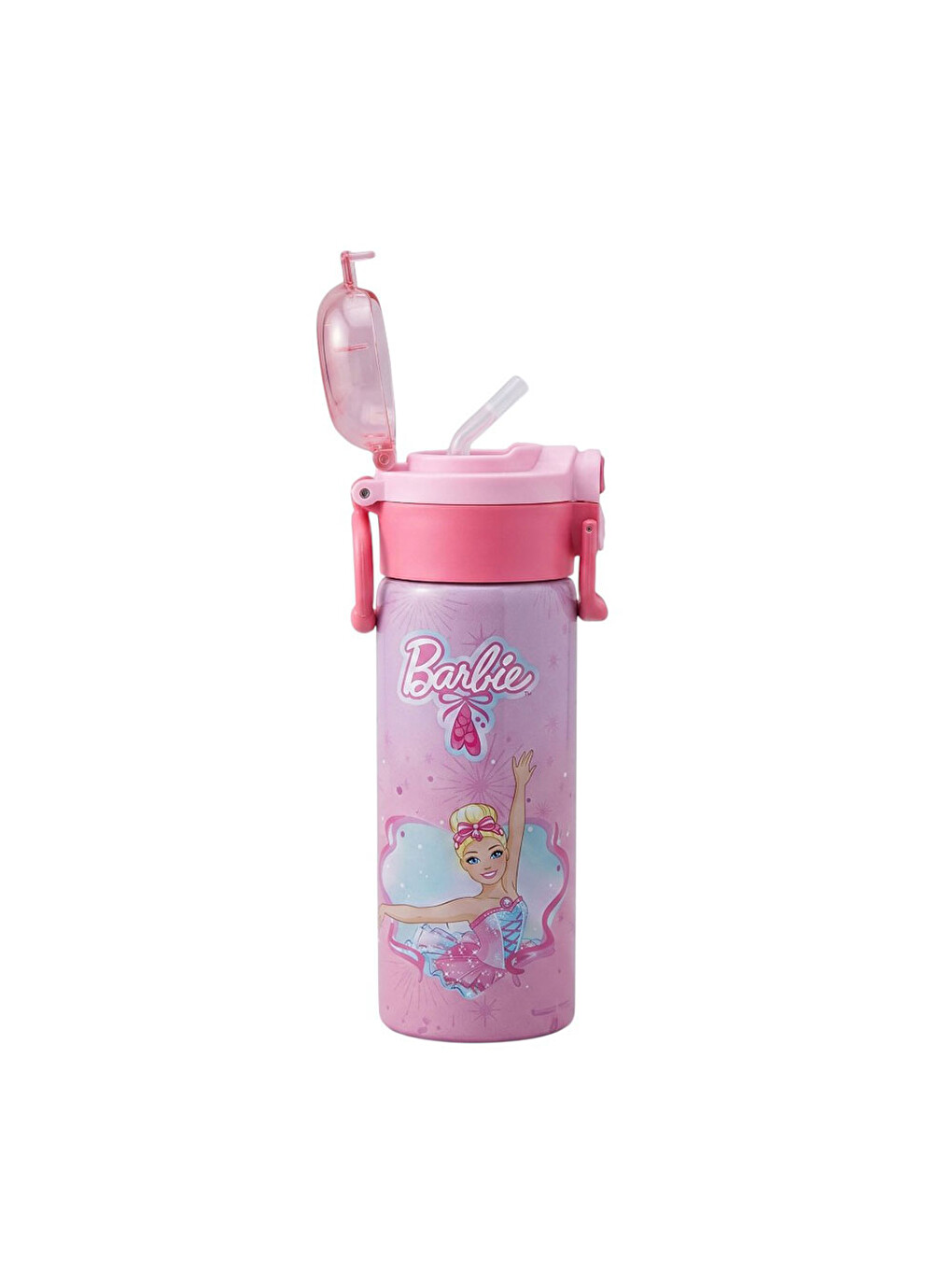 Barbie Çift Fonksiyon Kapaklı Çelik Matara 600ml 3841-1