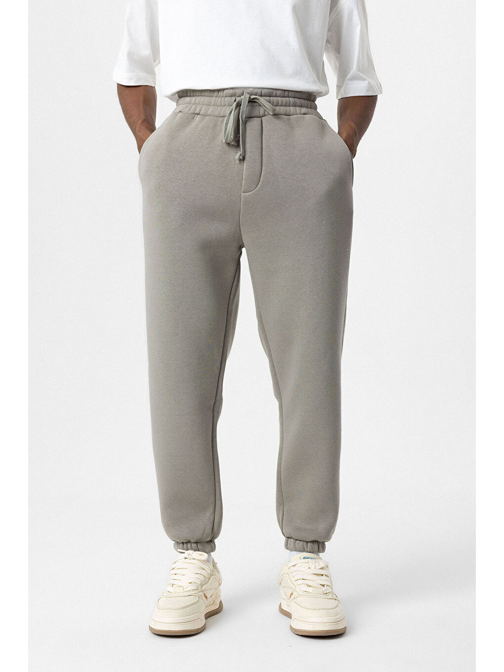 VAMOSCLO Haki Basic Oversize Jogger Erkek Eşofman Altı - 1