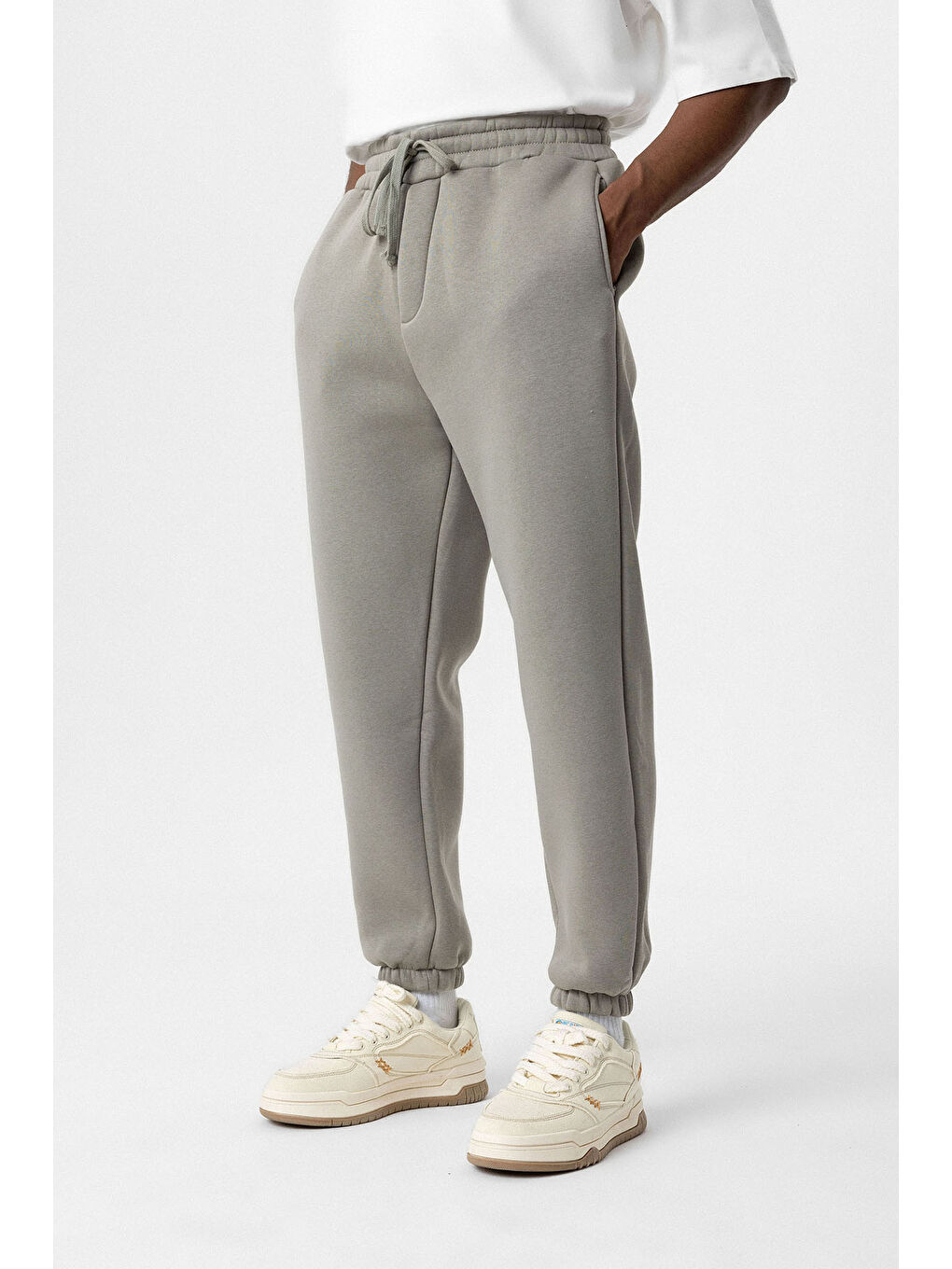 VAMOSCLO Haki Basic Oversize Jogger Erkek Eşofman Altı - 2