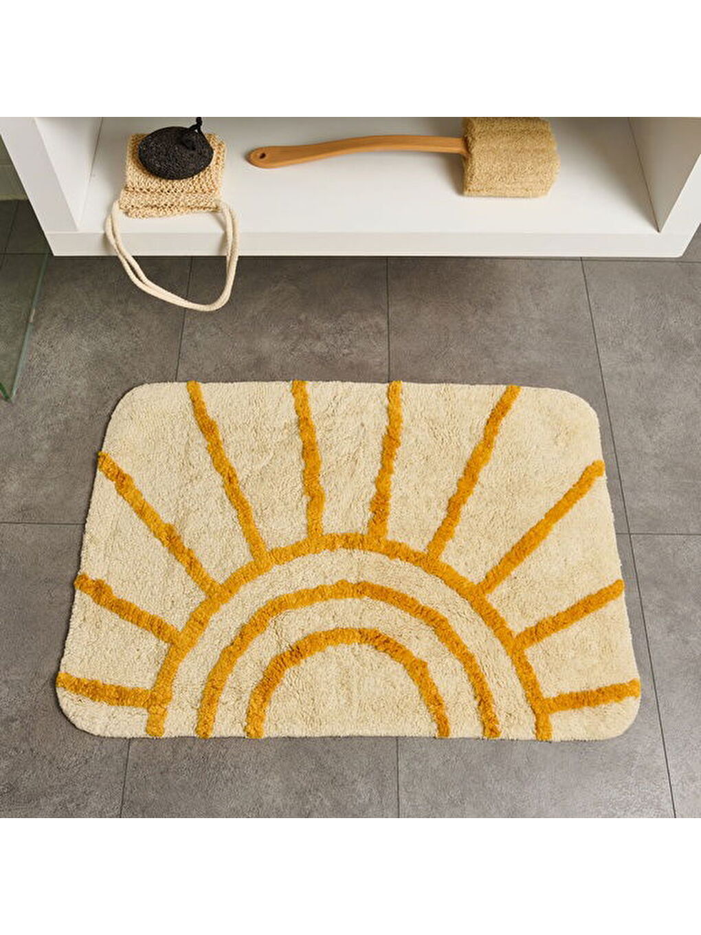 Soft Sun Tufting Banyo Paspası - Ekru - 60x90 cm