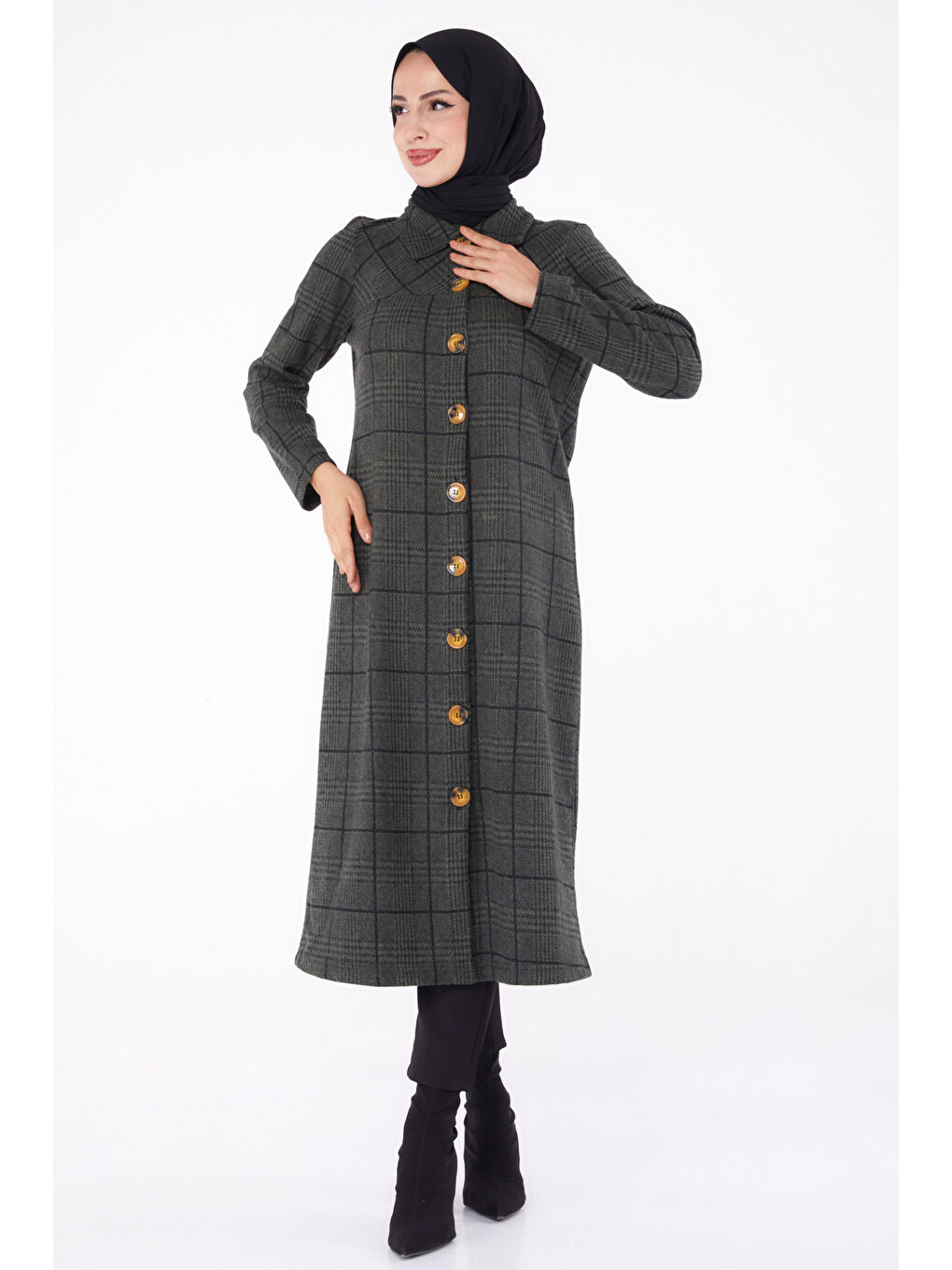 Düğmelı Kap Haki - 13308-1