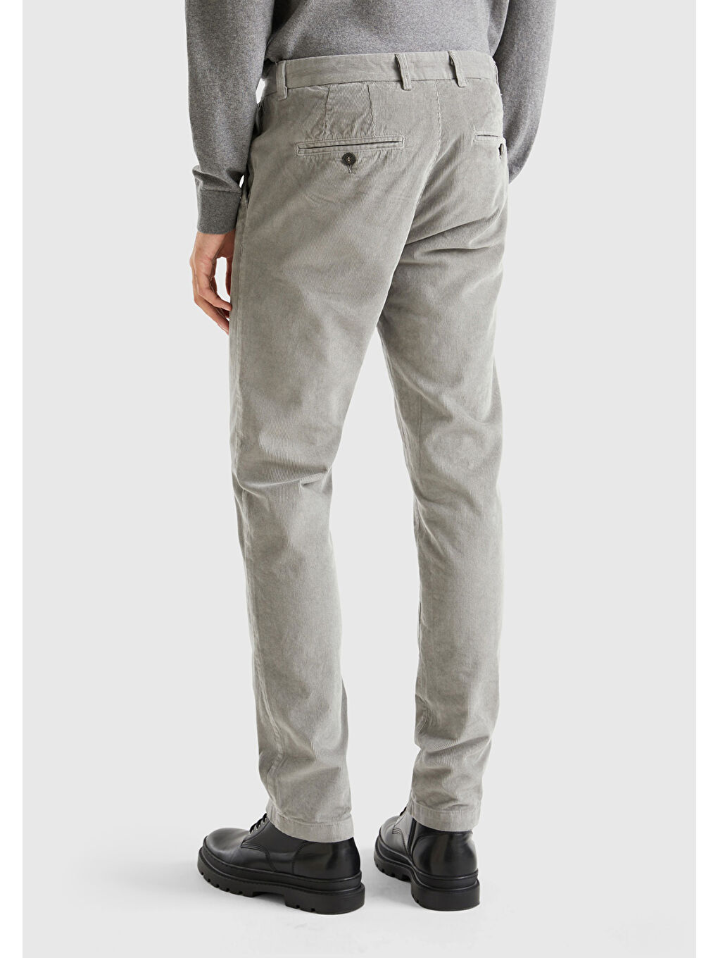 Gri Esnek Kadife Erkek Pantolon-1