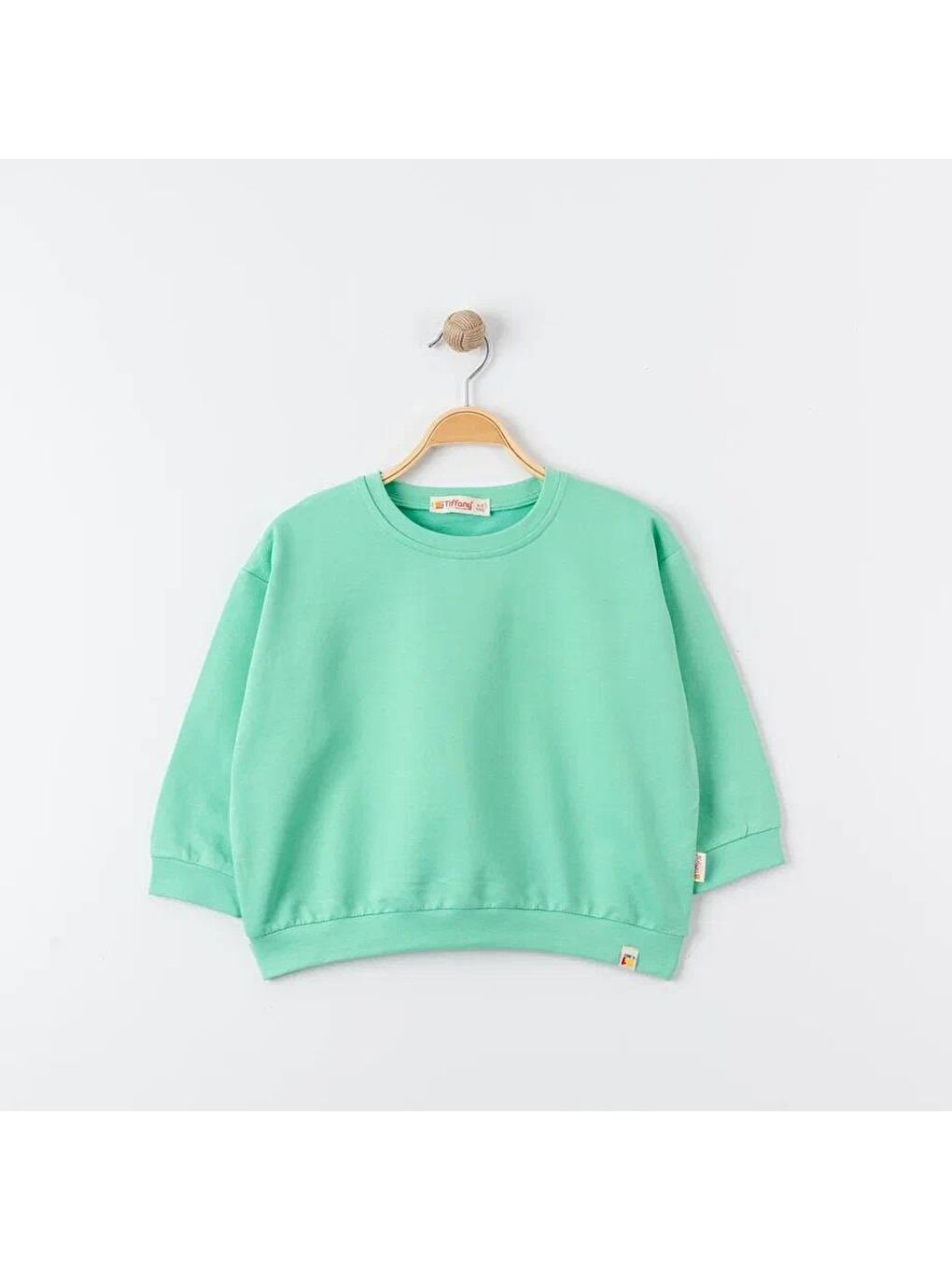 Yeşil Unisex %100 Pamuk Oversize Sweatshirt