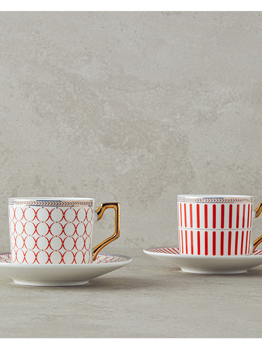 Rabecca New Bone China Kahve Fincan Takımı 4 Parça 2 Kişilik Kırmızı