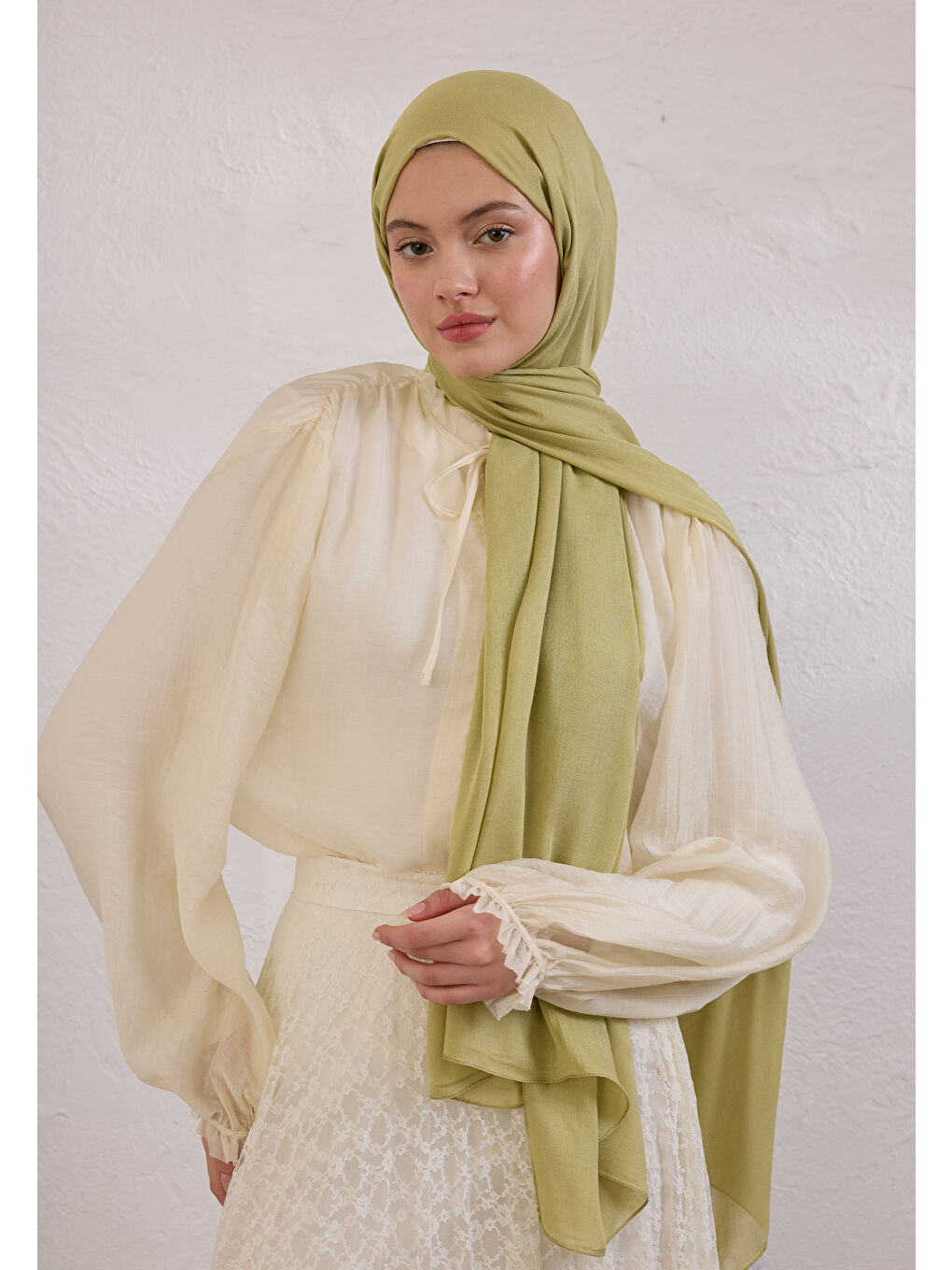 Yeşil SOFT VİSKON ŞAL ADAÇAYI-1