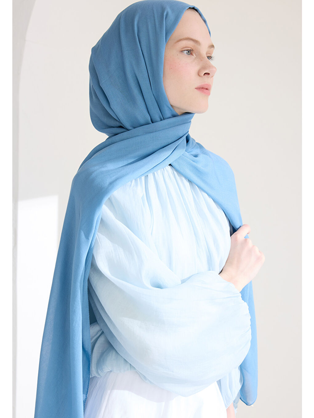 Mavi SOFT VİSKON ŞAL GÖK MAVİ-3