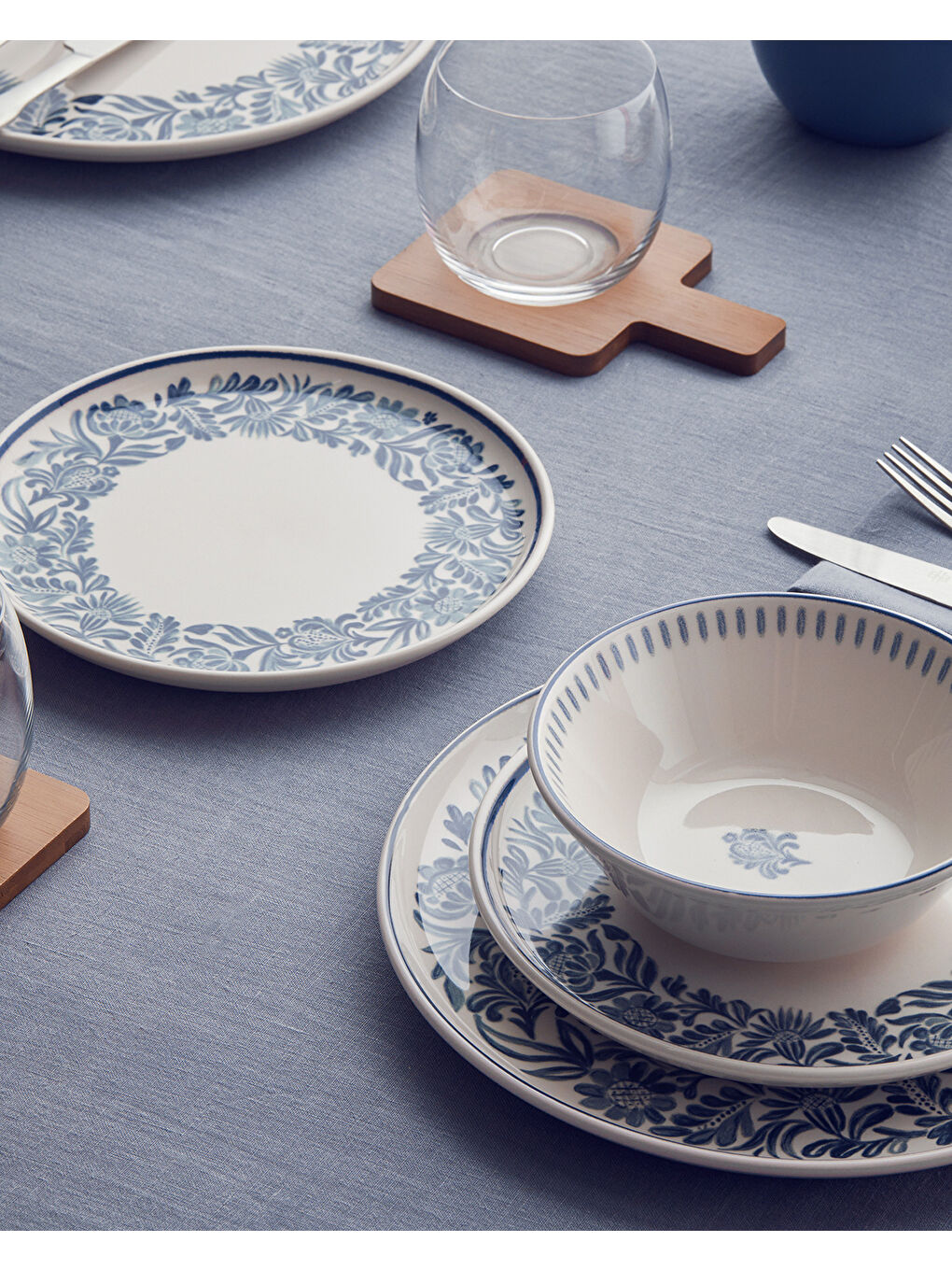 Helis Seramik Yemek Takımı 16 Parça 4 Kişilik Mavi-2