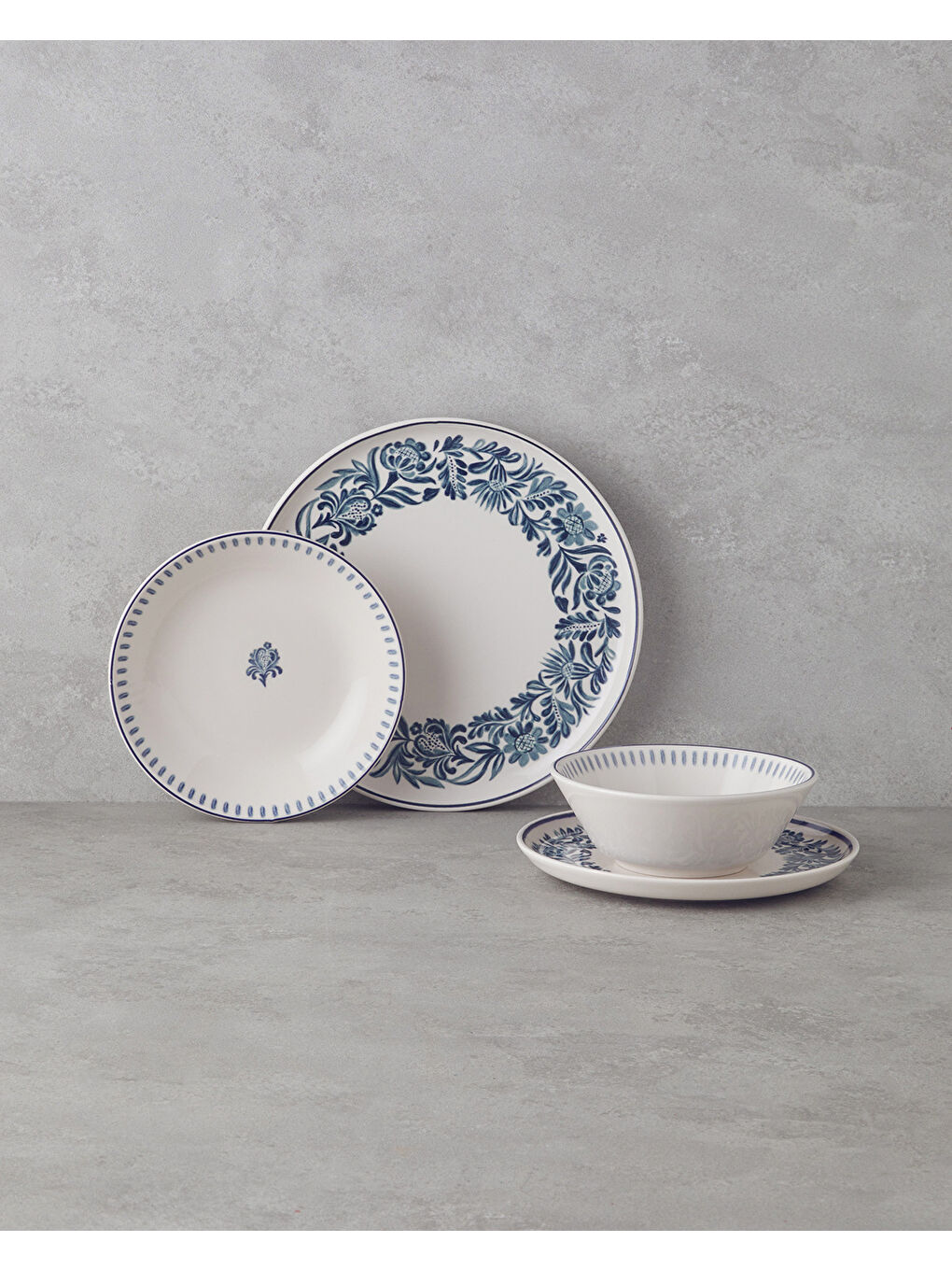 Helis Seramik Yemek Takımı 16 Parça 4 Kişilik Mavi-3