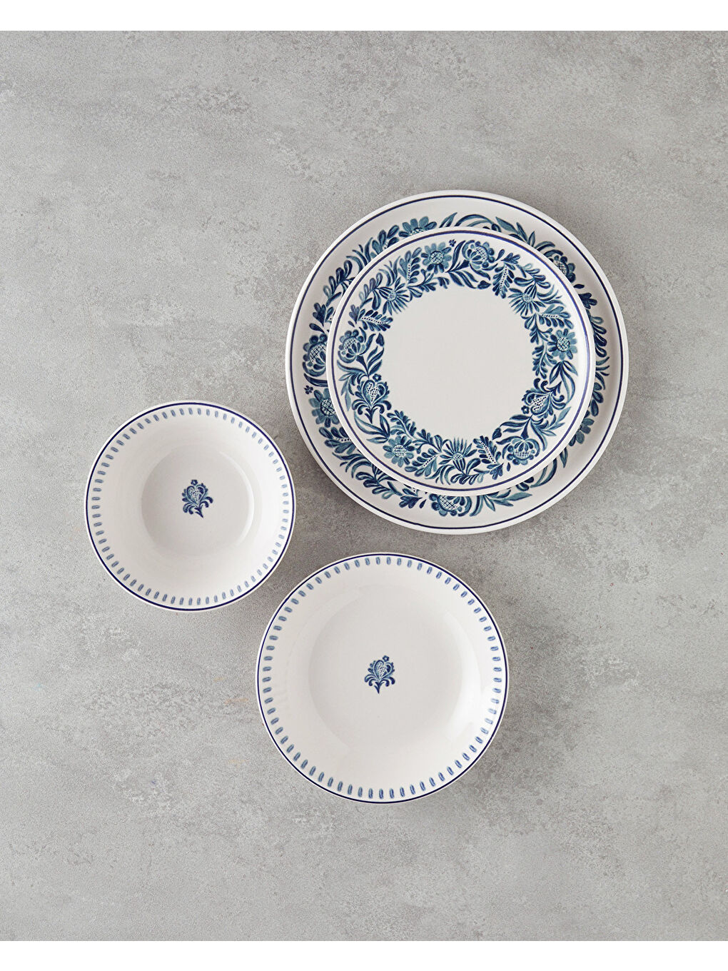 Helis Seramik Yemek Takımı 16 Parça 4 Kişilik Mavi-5