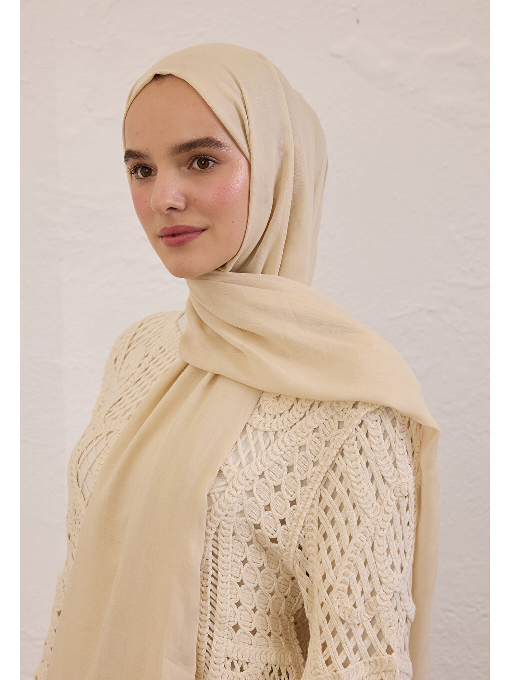 Bej SOFT VİSKON ŞAL BEJ-1