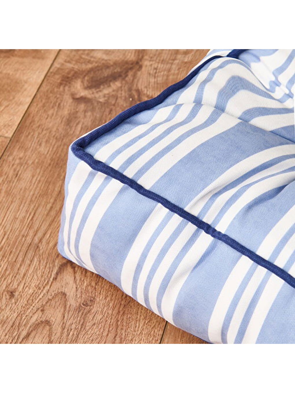 Soft Sonne Yer Minderi - Beyaz / Mavi - 50x50x14 cm-4