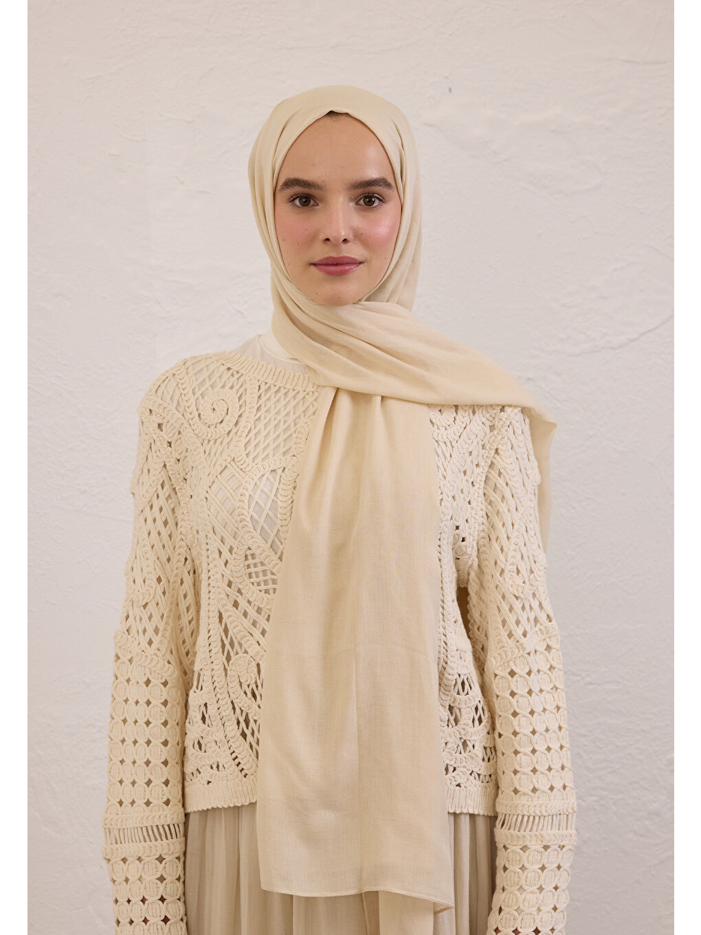 Bej SOFT VİSKON ŞAL BEJ-2