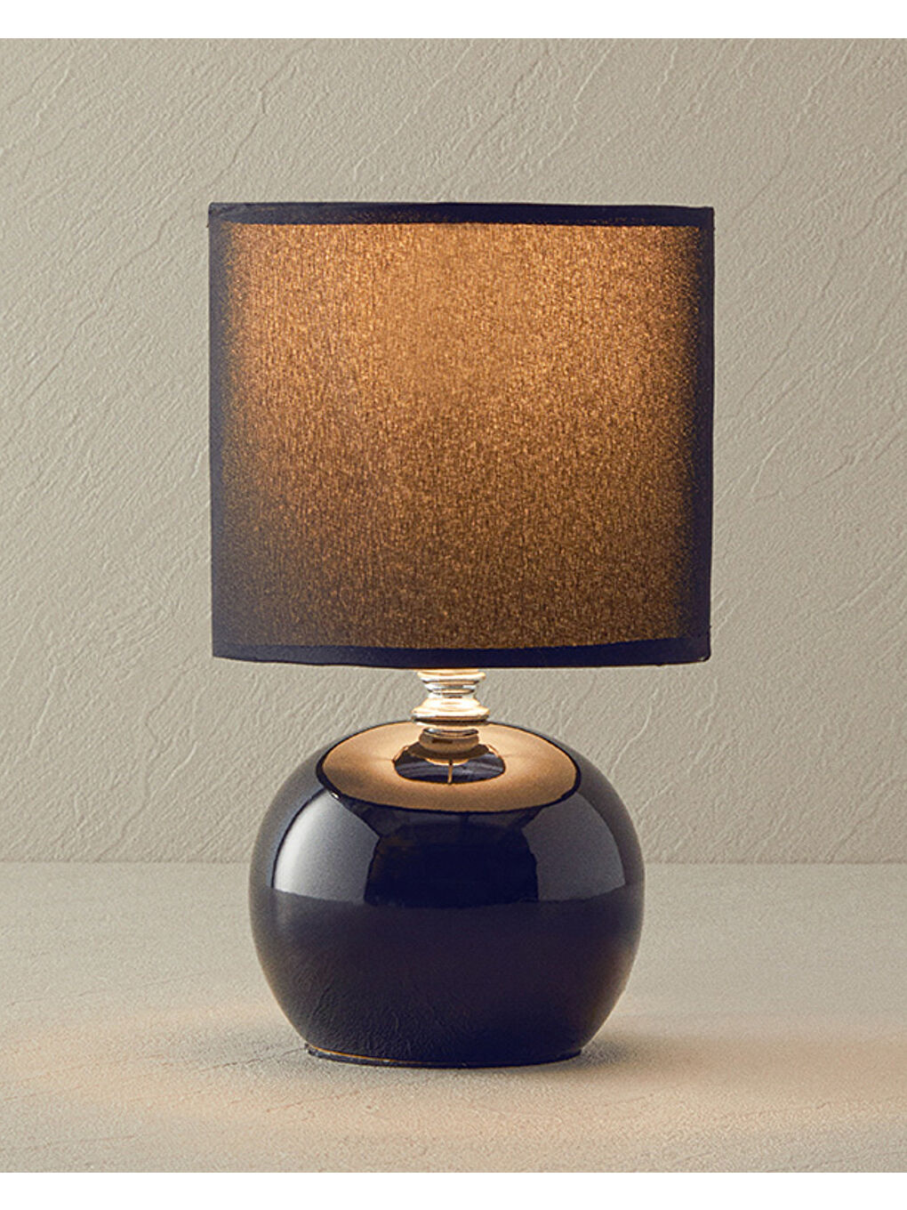 Pansy Porselen Abajur Siyah