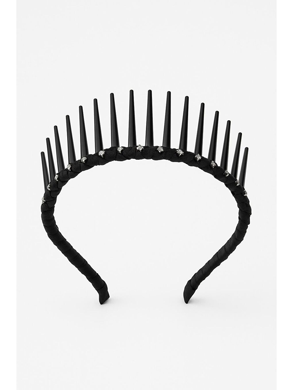 Karışık Siyah Tarak Formunda Taş Detaylı Taç