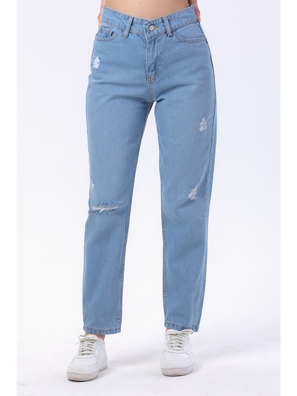 Mom Jeans Jean Pantolon Buz Mavi   23809-1