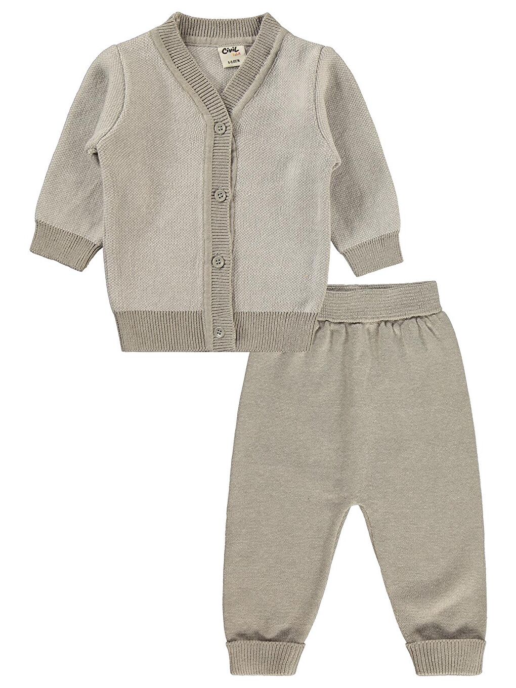 Baby Hırkalı 6-18 Ay Takım - Gri 6-9 Ay