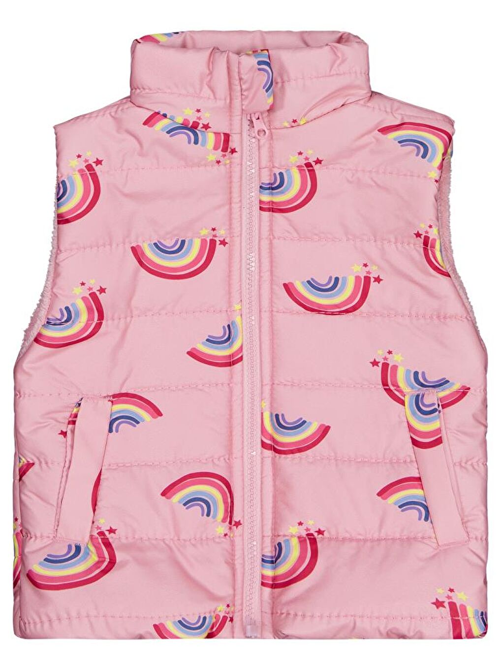 Girls Rainbow Baskılı 2-5 Yaş Yelek - Pembe 5-6 Yaş