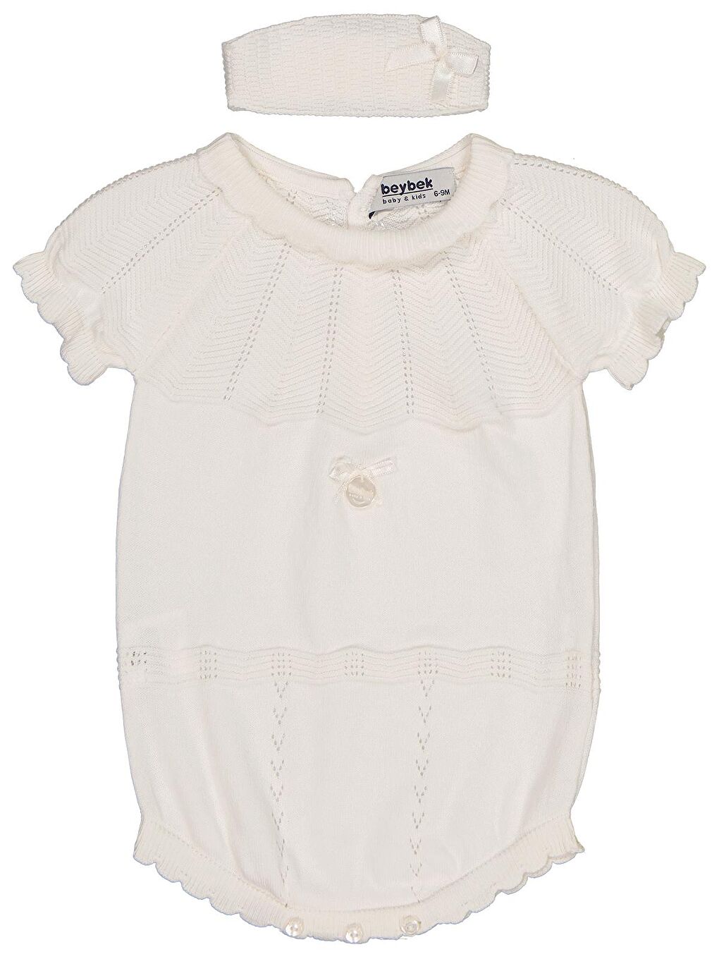Beybek Triko 1-6 Ay Çıtçıtlı Badi - Ekru 6-9 Ay