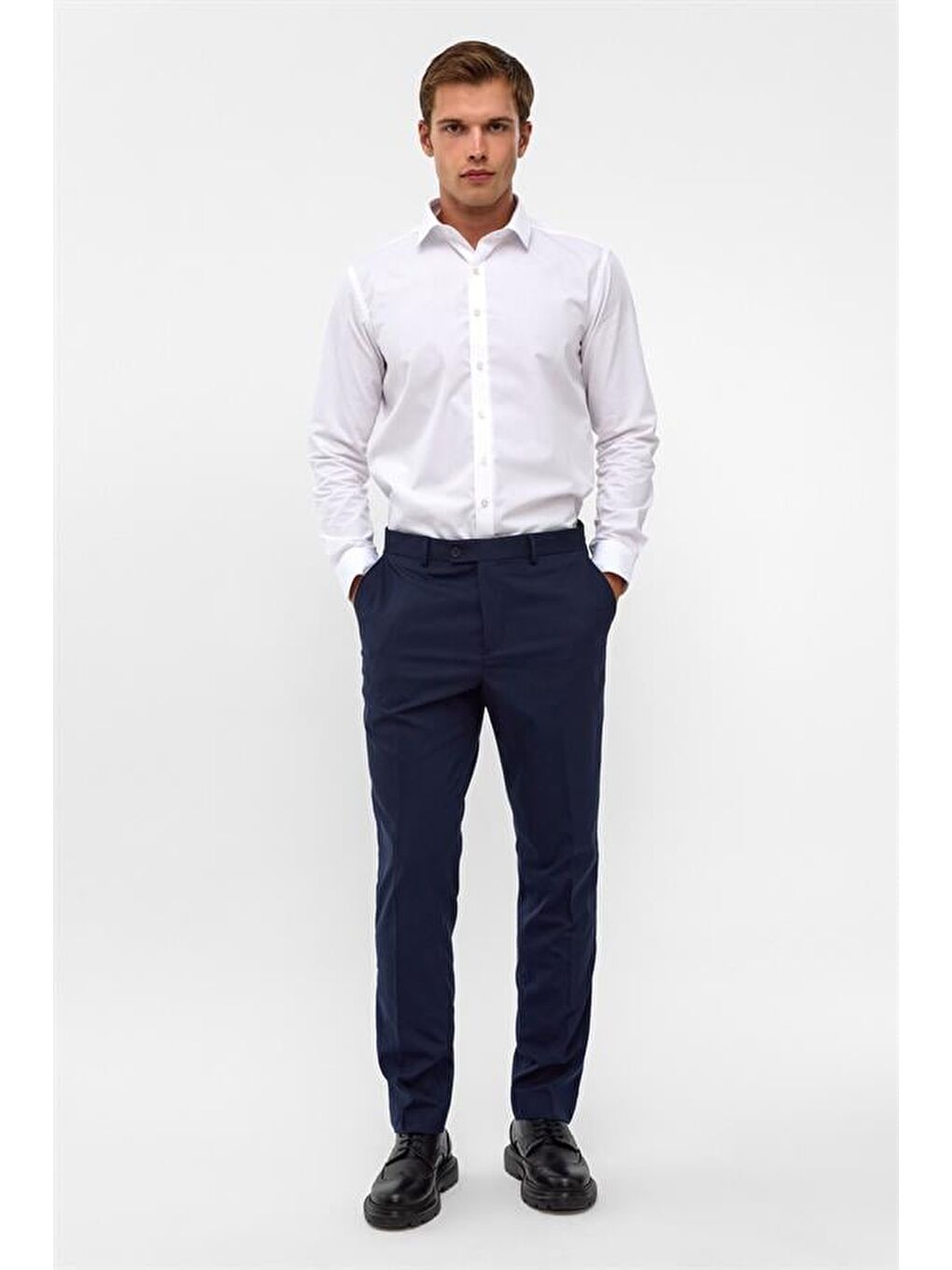 Lacivert Slim Düz Pantolon