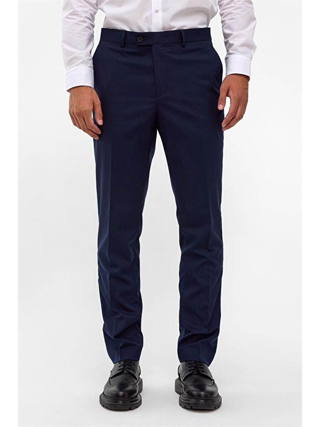 Lacivert Slim Düz Pantolon-1