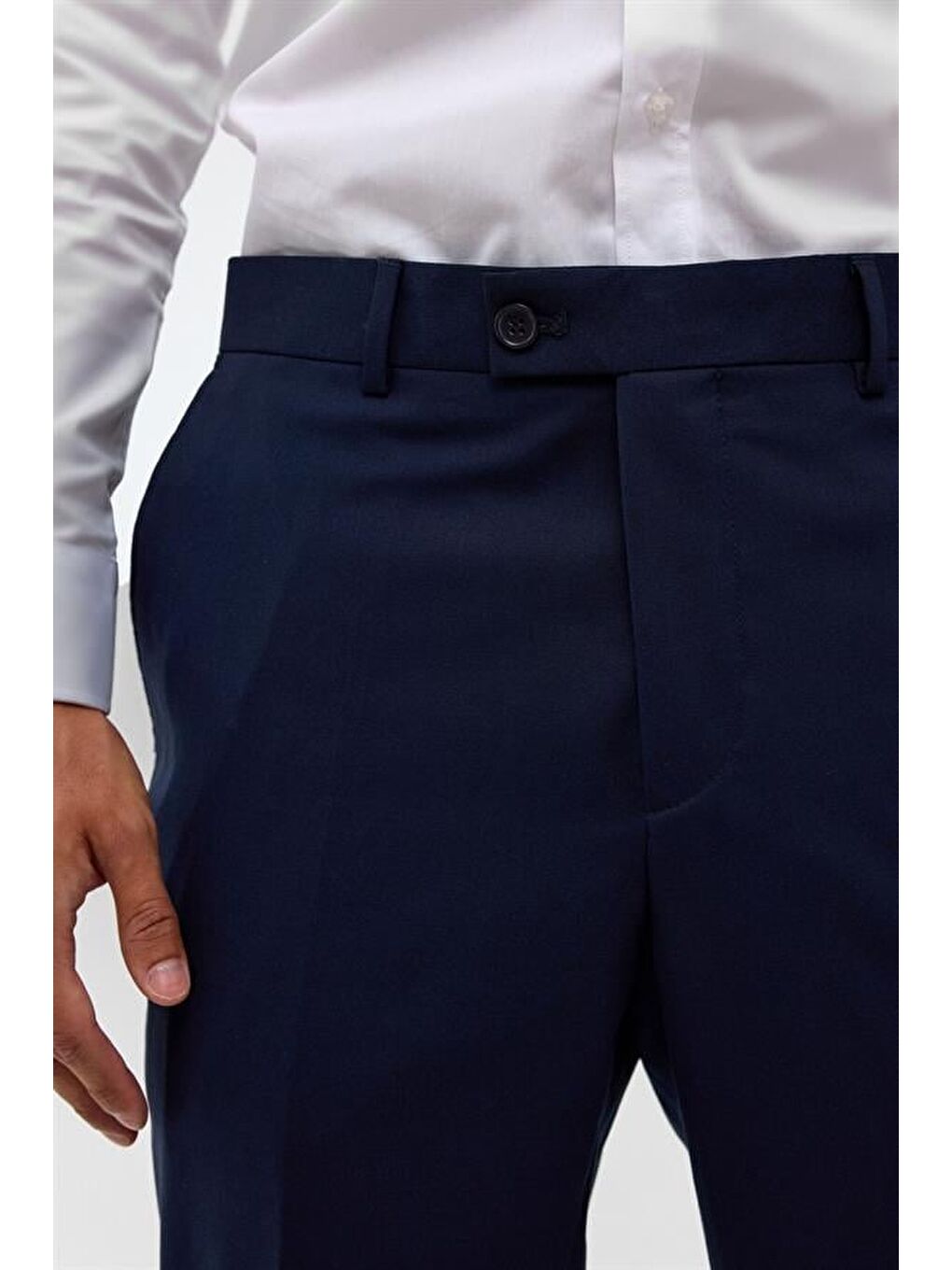 Lacivert Slim Düz Pantolon-3