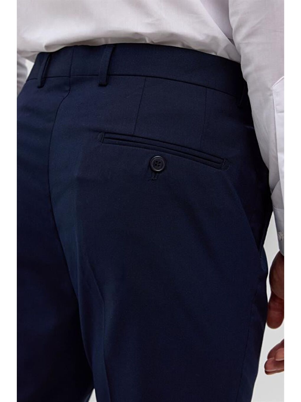 Lacivert Slim Düz Pantolon-5