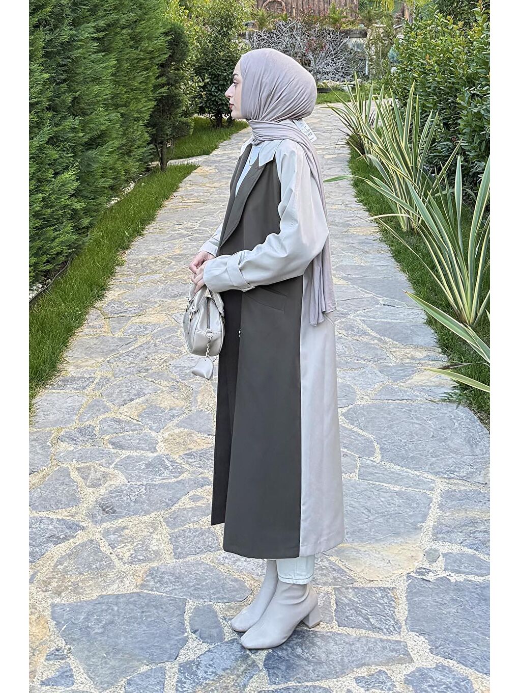 Retrica İki Renk Trençkot Haki-1