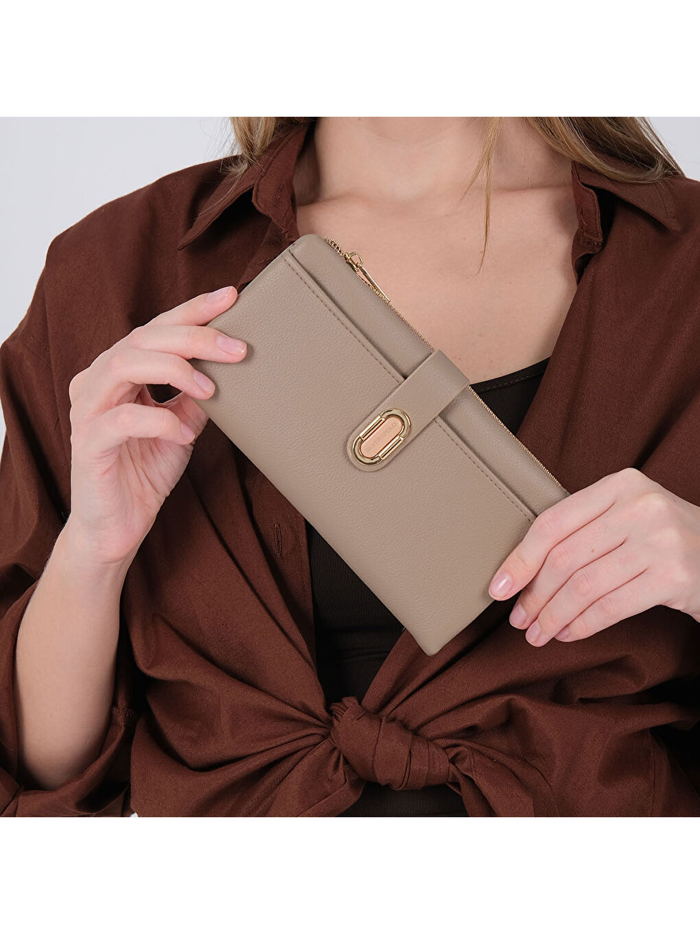 Bej Kadın SP1198-M205 SILVER POLO Cüzdan & Kartlık Vizon-1