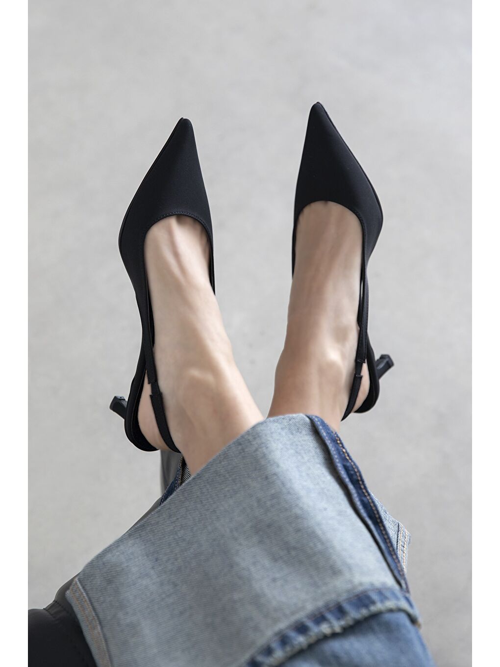 Molly Kadın Topuklu Kumaş Ayakkabı Siyah-1