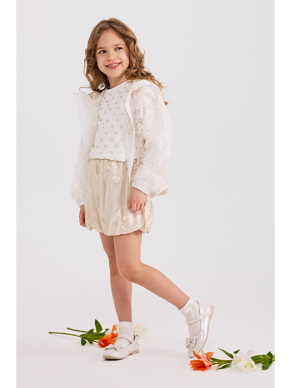 Kız Çocuk Ekru Ceket-1