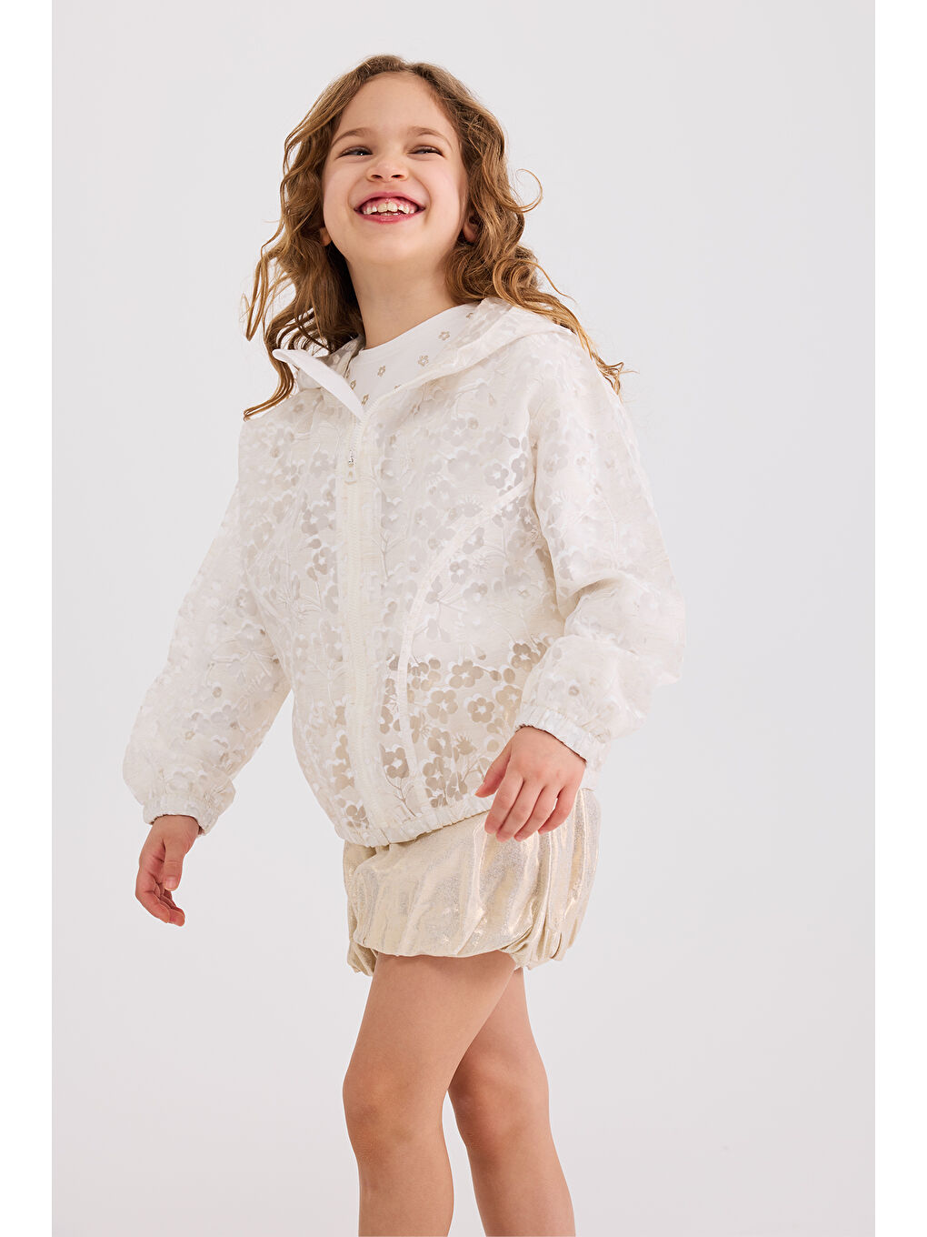 Kız Çocuk Ekru Ceket-3