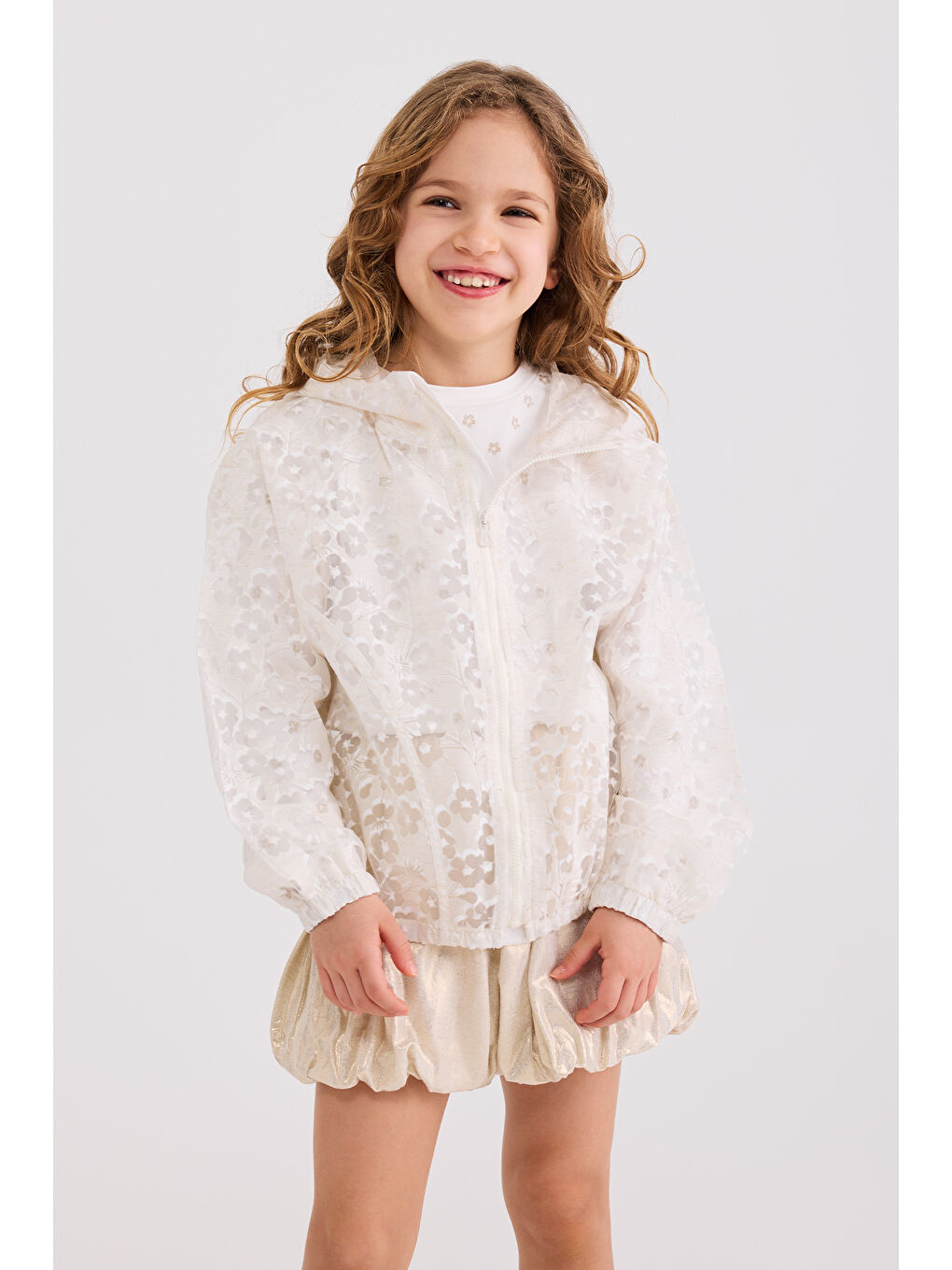 Kız Çocuk Ekru Ceket-4