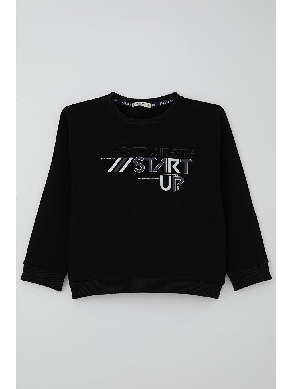 Erkek Çocuk Eşofman Takımı Yazı Baskılı Pantolunu Parça Detaylı Siyah (5-9 Yaş)-1