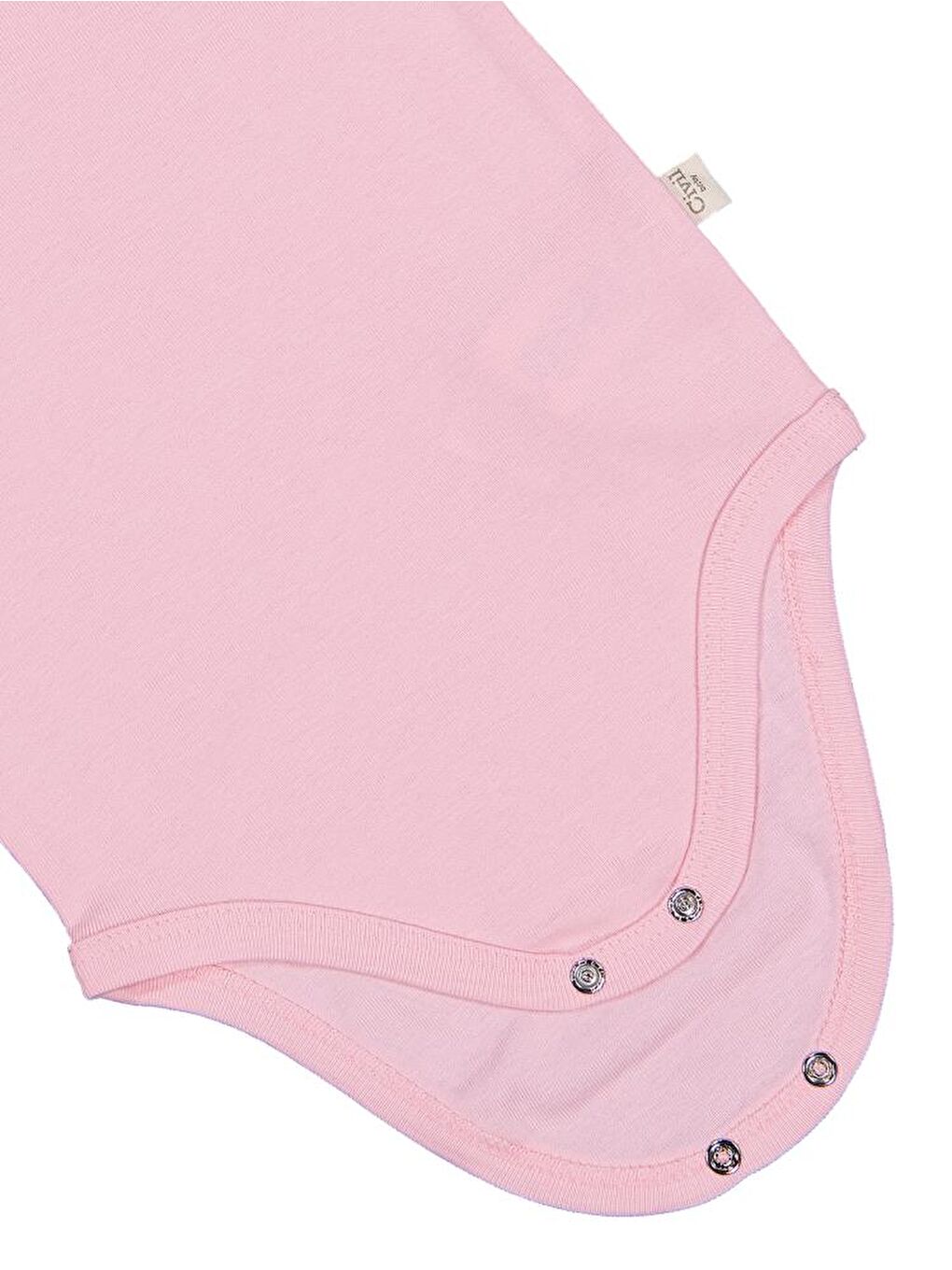 Baby Düz Renkli Kısa Kol 3-9 Ay Çıtçıtlı Badi - Pembe 3-6 Ay-2