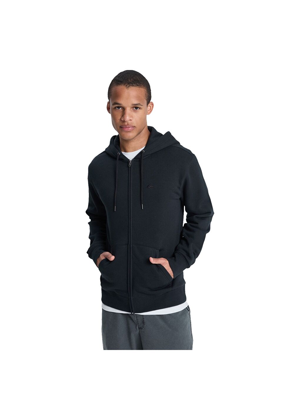 Salt Water Zip Hoodie Erkek Siyah Fermuarlı Sweatshirt