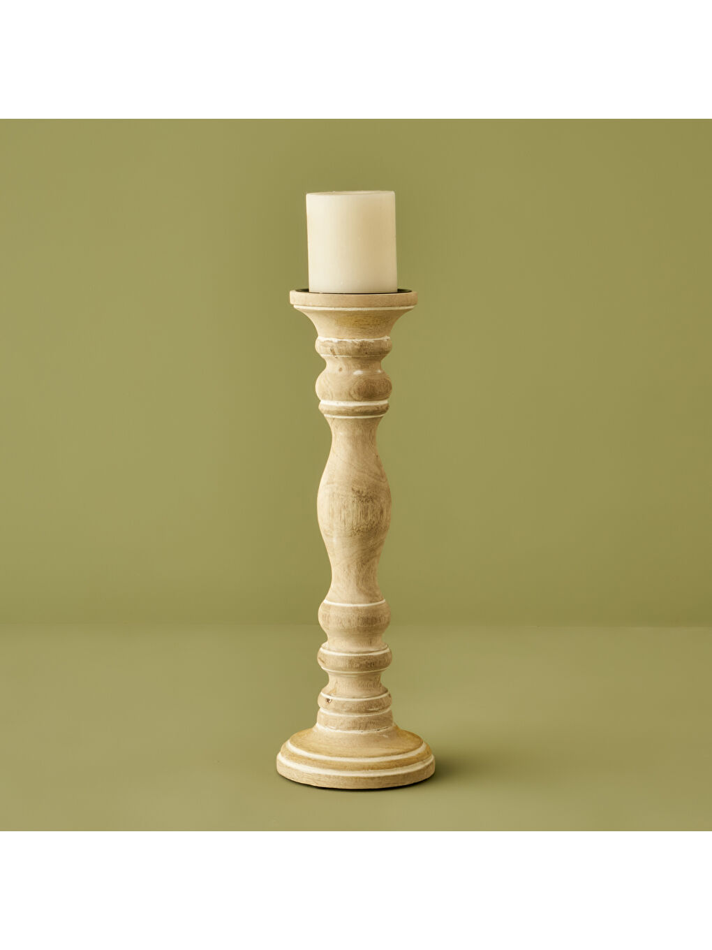 Bej Carli Şamdan Naturel (12x12x38 cm)-2