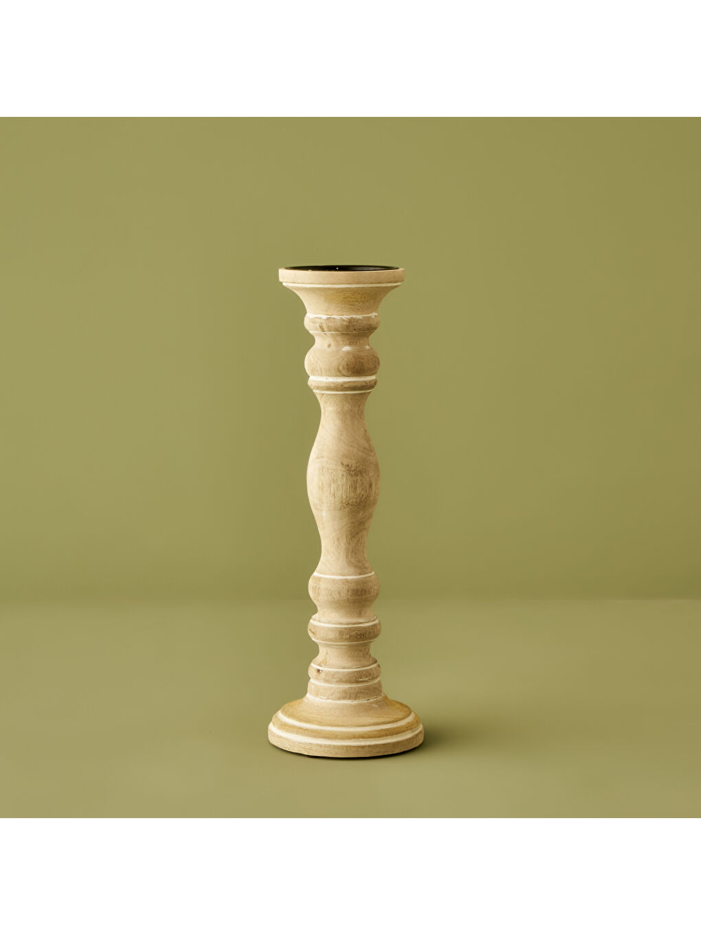 Bej Carli Şamdan Naturel (12x12x38 cm)-1