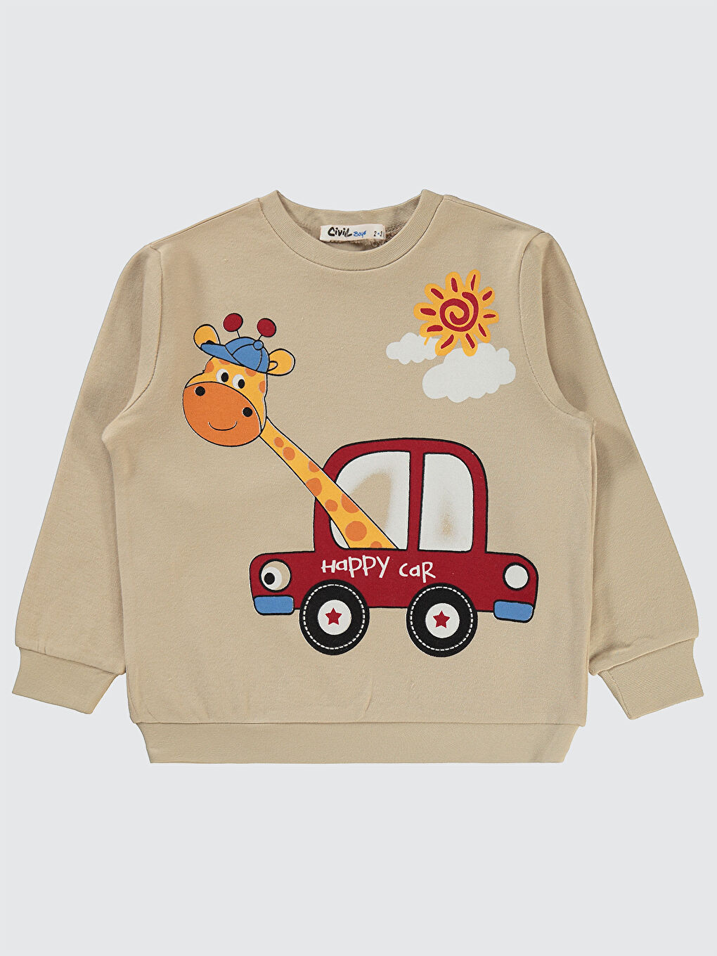 Civil Ekru Boys Erkek Çocuk Sweatshirt 2-5 Yaş Yulaf Sütü