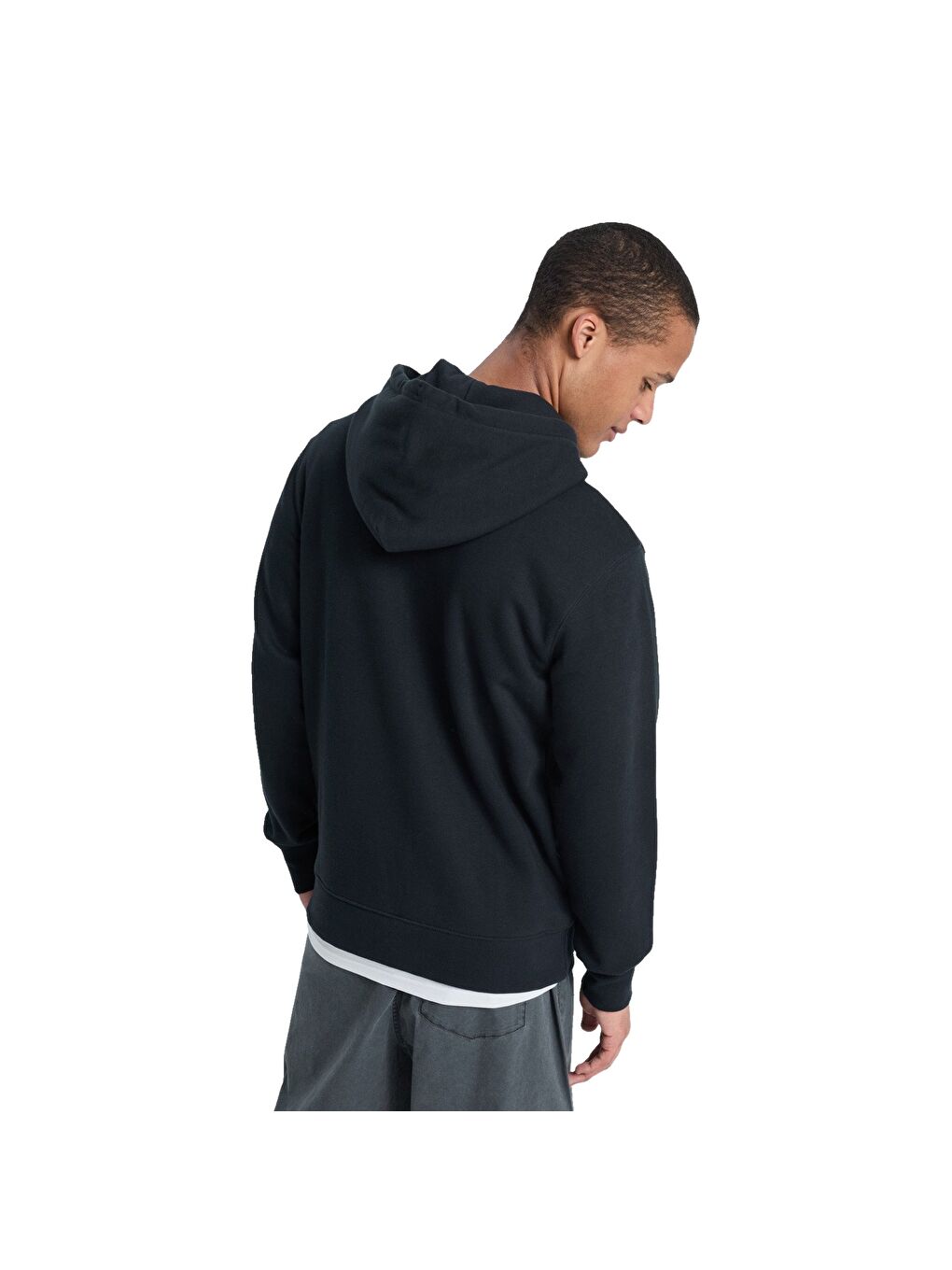 Salt Water Zip Hoodie Erkek Siyah Fermuarlı Sweatshirt-5