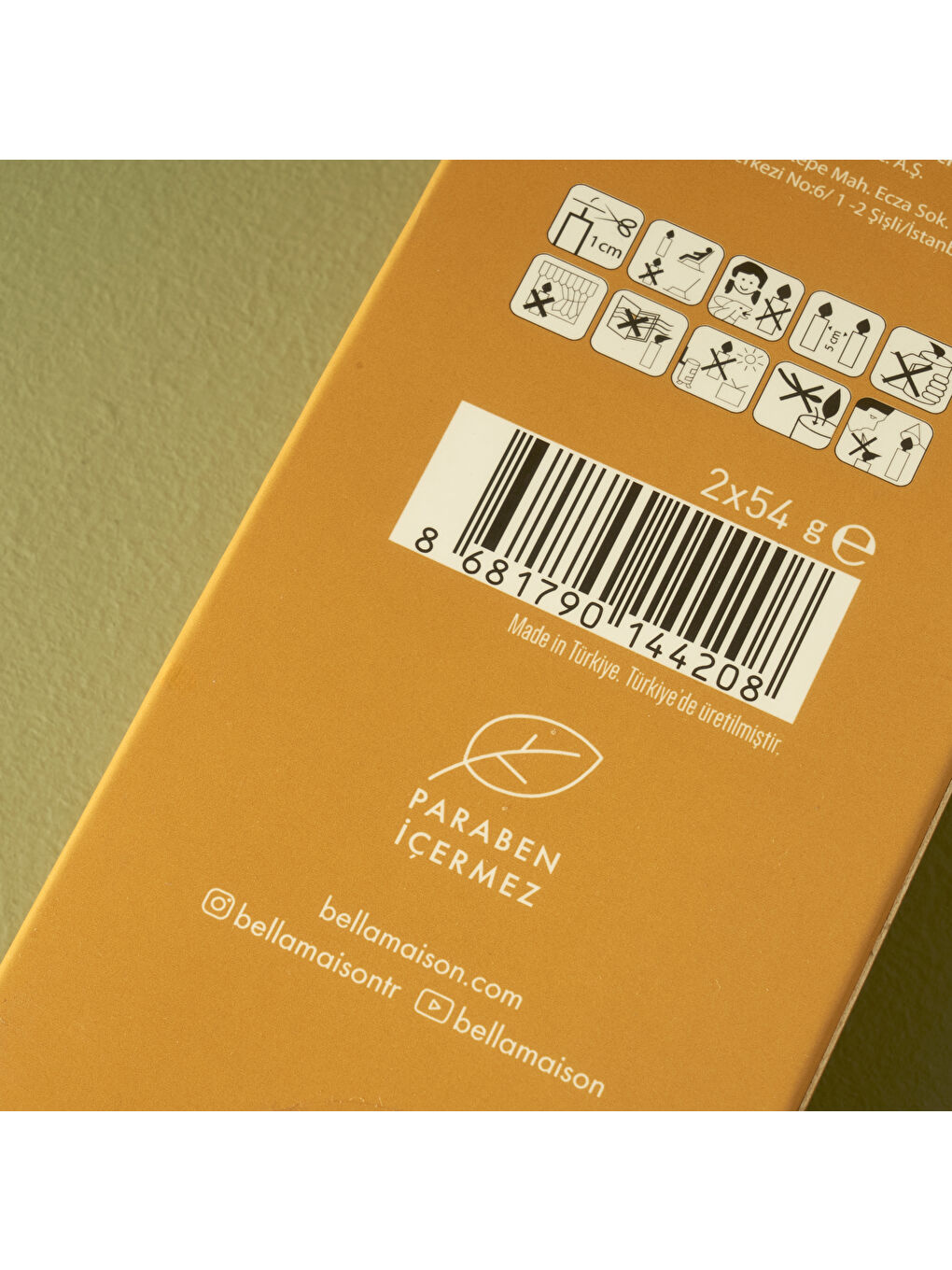 Sarı Hill Yarım Boyalı Burgulu Şamdan Mum 2'li Hardal (18x2 cm)-3