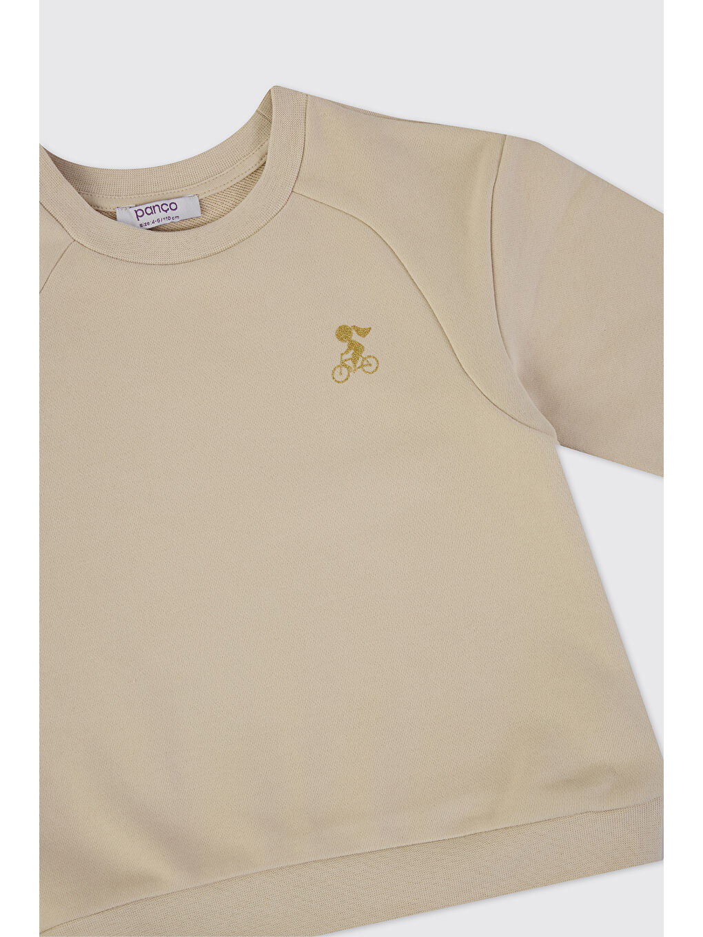 Kız Bebek Nakış Detaylı Bej Eşofman Takımı-1