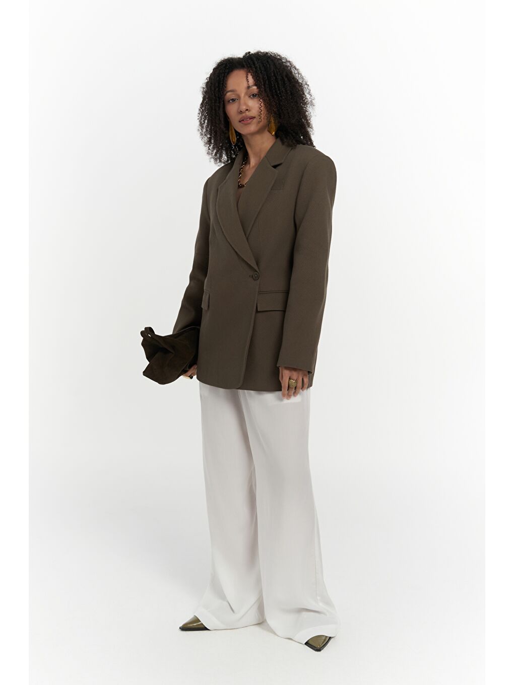 Solara Arkası Düğmeli Yeşil Blazer-3