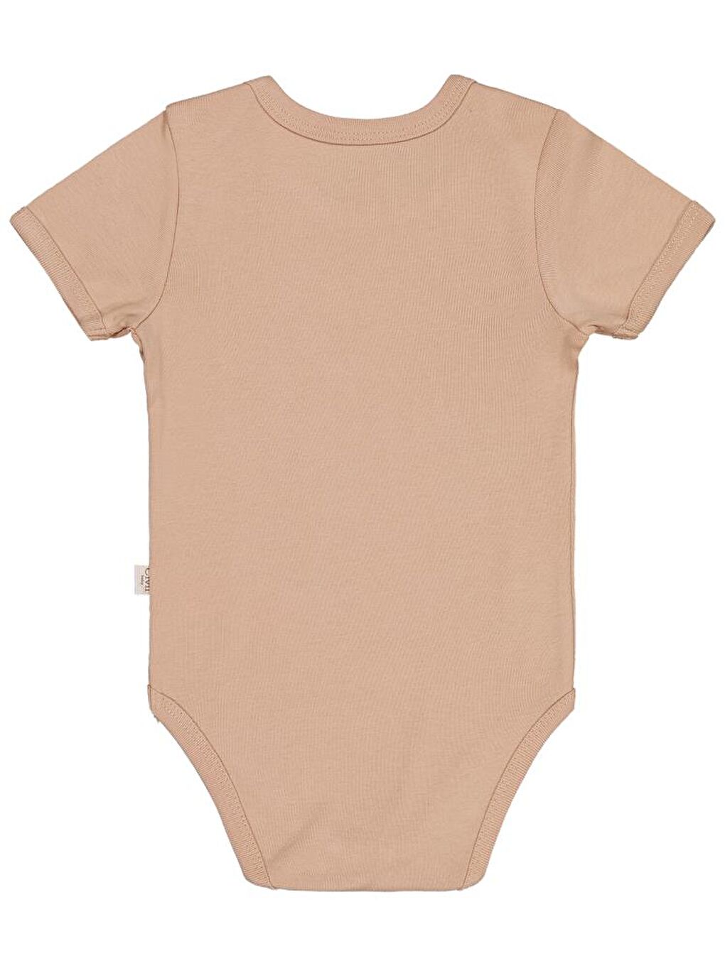 Baby Düz Renkli Kısa Kol Çıtçıtlı Badi - Kahverengi 0-1 Ay-1