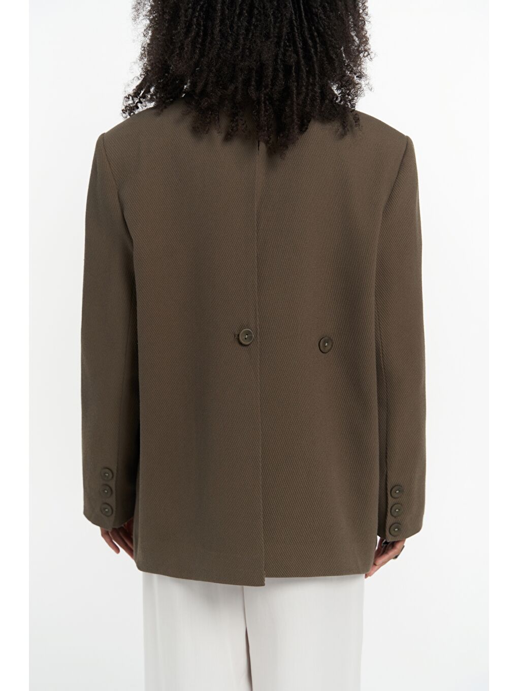 Solara Arkası Düğmeli Yeşil Blazer-4